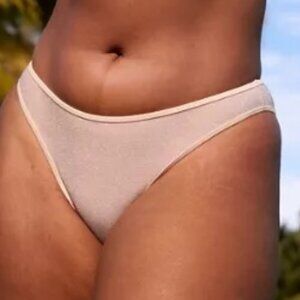 Aerie NWT Shine Cheekiest Bikini Bottom in Sands size Medium
